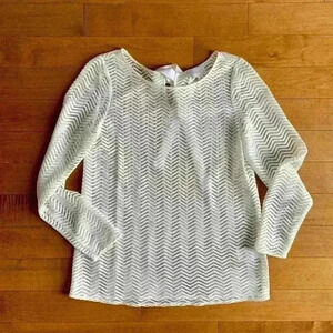 Laundry | White lace blouse  with tie up bow size 8 medium